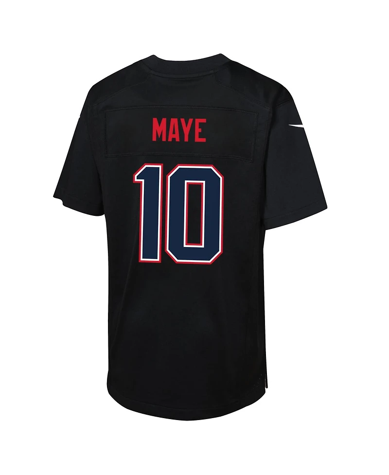 Nike Big Boys and Girls Drake Maye Black New England Patriots Super Bowl Lx Patch Carbon Fashion Game Jersey