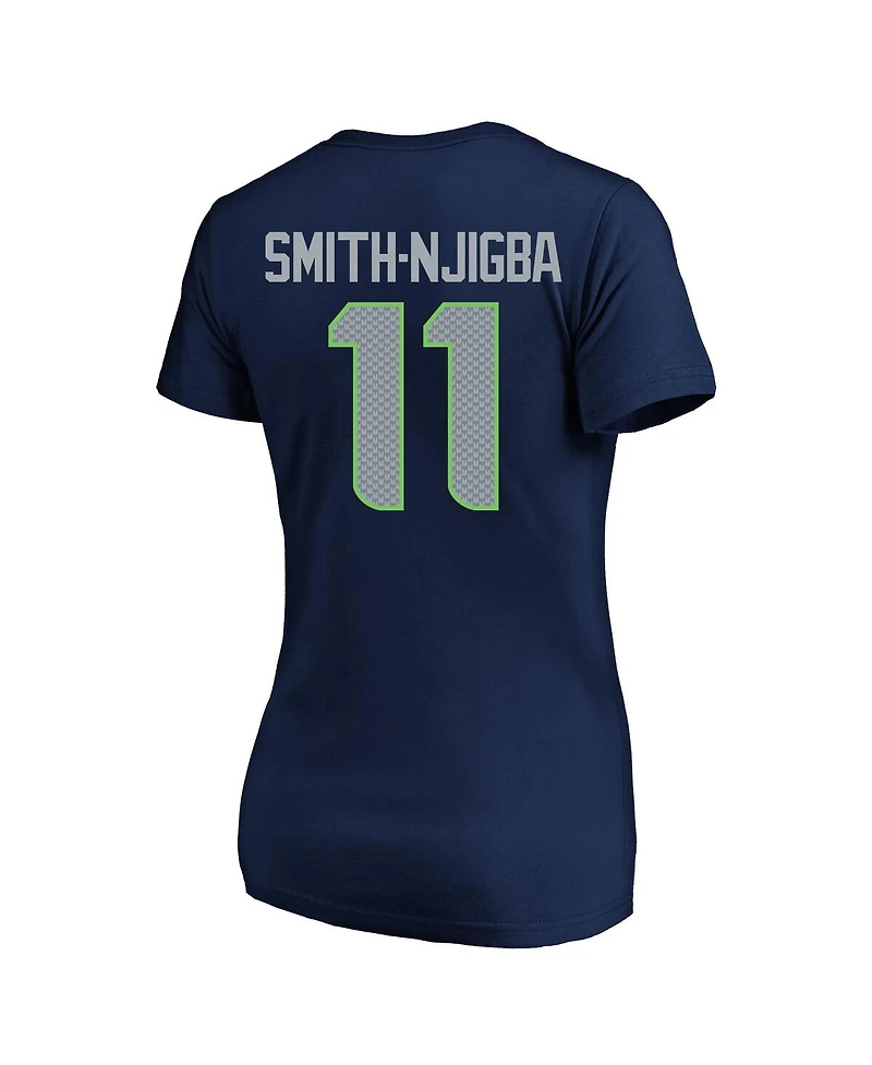 Fanatics Women's Jaxon Smith-Njigba College Navy Seattle Seahawks Super Bowl Lx Patch Plus Size Name Number V-Neck T-Shirt