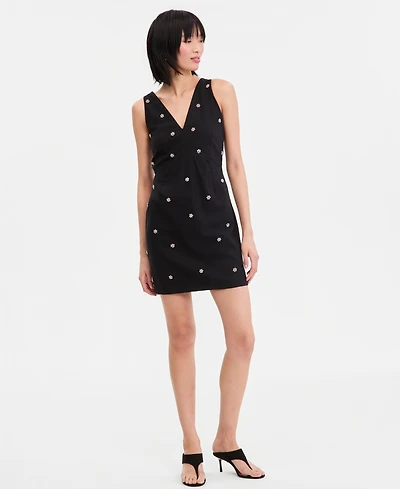 I.n.c. International Concepts Women's Sleeveless Embellished V-Neck Mini Dress, Macy's Exclusive