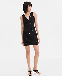 I.n.c. International Concepts Women's Sleeveless Embellished V-Neck Mini Dress, Macy's Exclusive