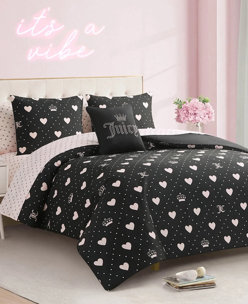 Juicy Couture Hearts Diamond Bed in a Bag 8-Pc. Comforter Set