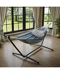 gaomon Double 2-Person Hammock with Stand, Indoor/Outdoor, Space-Saving Steel Frame, Carry Bag, 450 Lbs Capacity, Garden & Beach