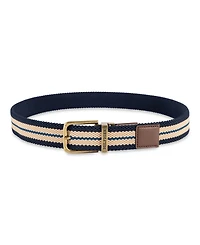 Tommy Hilfiger Men's Two-In-One Reversible Striped Stretch Cord Belt