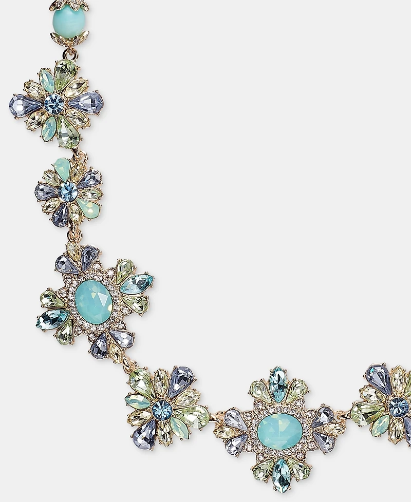 Marchesa Stone Cluster Flower Statement Collar Necklace, 16" + 3" extender