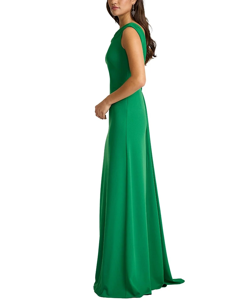 Tadashi Shoji Women's Plaza Drape Back Gown