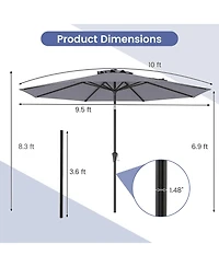 Gymax Patio Heavy Duty Market Umbrella w/ Tilt Mechanism Crank Handle 8 Sturdy Ribs Outdoor