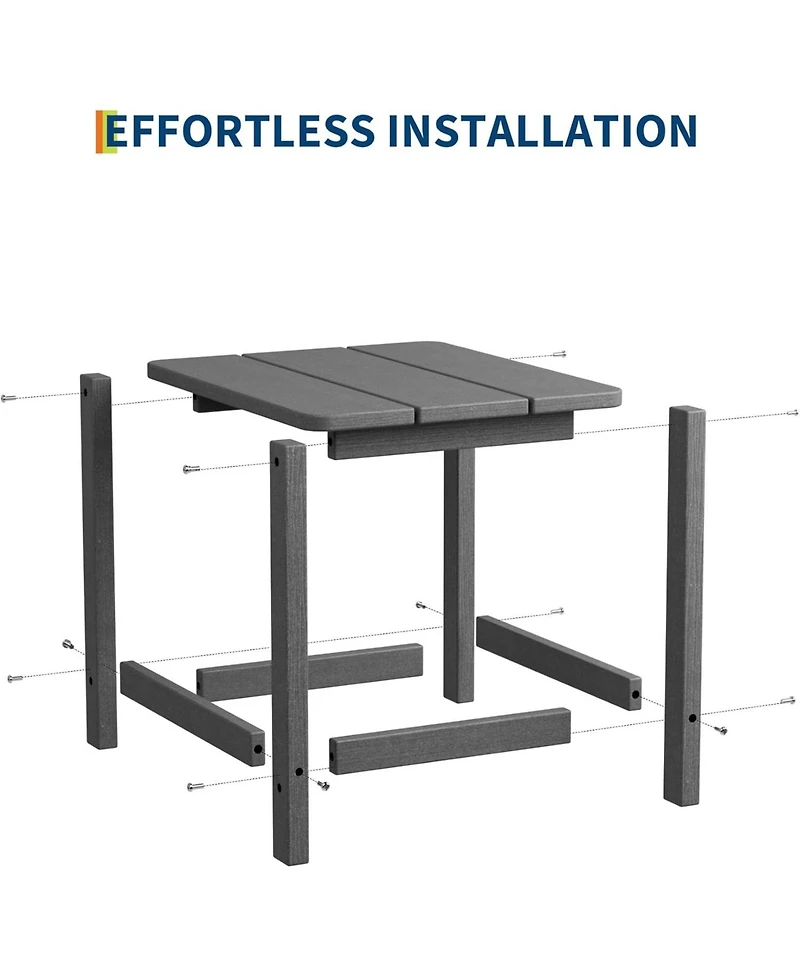 gaomon Square Hdpe Outdoor Side Table - Durable Adirondack Patio End Table for Beach