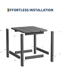gaomon Square Hdpe Outdoor Side Table - Durable Adirondack Patio End Table for Beach