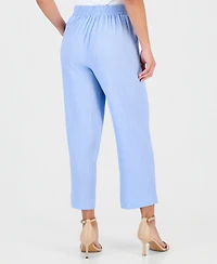 Anne Klein Essentials Petite Textured High Rise Pull-On Pants