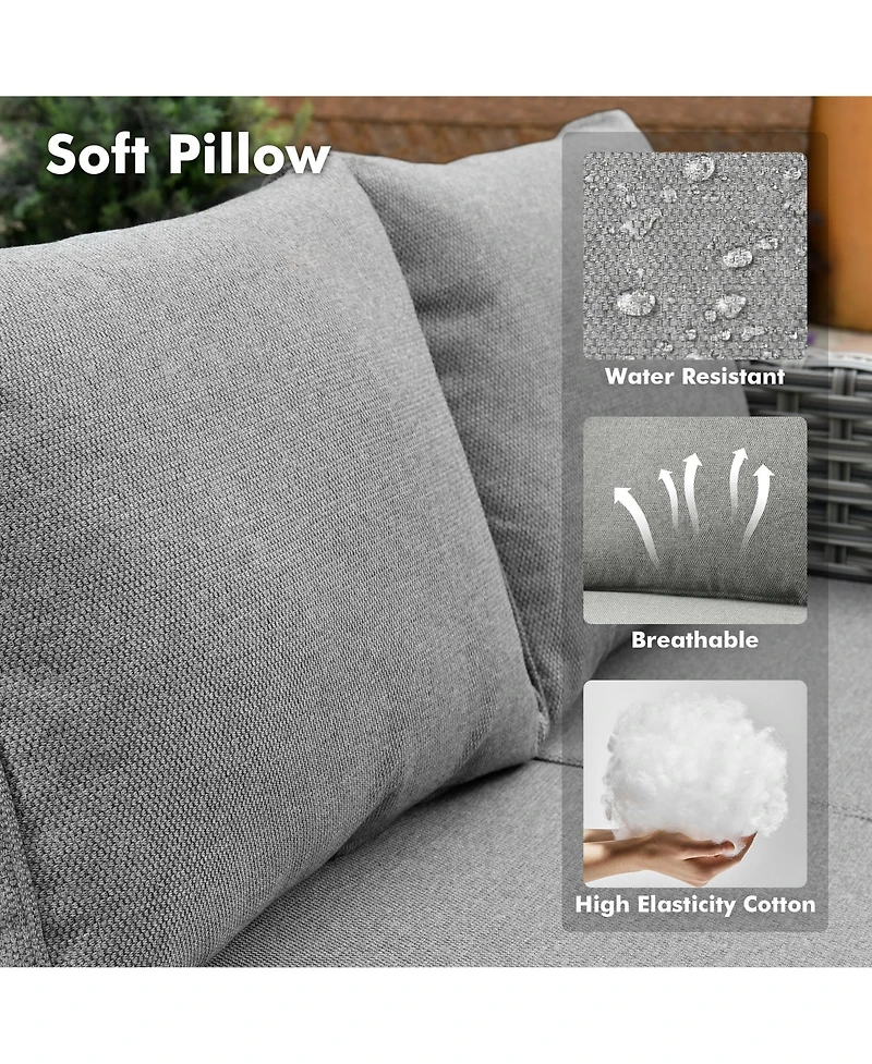 Xizzi 9 Pieces Wicker Outdoor Patio Furniture Set,Rattan Modular Sectional Sofa,Outside Swivel Rocking Chairs Coversation Set with Side Table