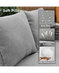 Xizzi 9 Pieces Wicker Outdoor Patio Furniture Set,Rattan Modular Sectional Sofa,Outside Swivel Rocking Chairs Coversation Set with Side Table