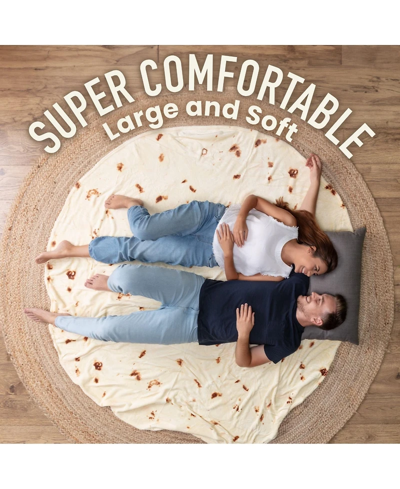 Zulay Kitchen Premium Round Soft Giant Novelty Big Tortilla Blanket