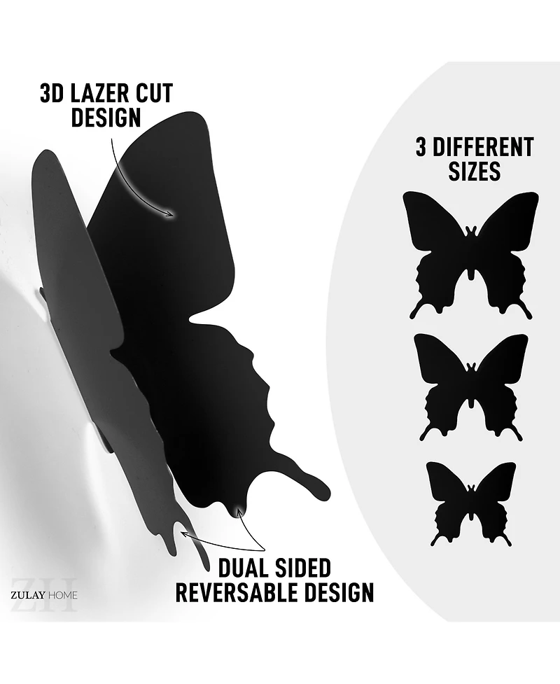 3D Removable Butterfly Wall Decor with 3 Wing Designs