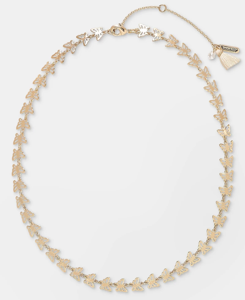 lonna & lilly Gold-Tone Butterfly Collar Necklace