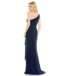Women's Ieena Jersey One Shoulder Belted Trumpet Gown