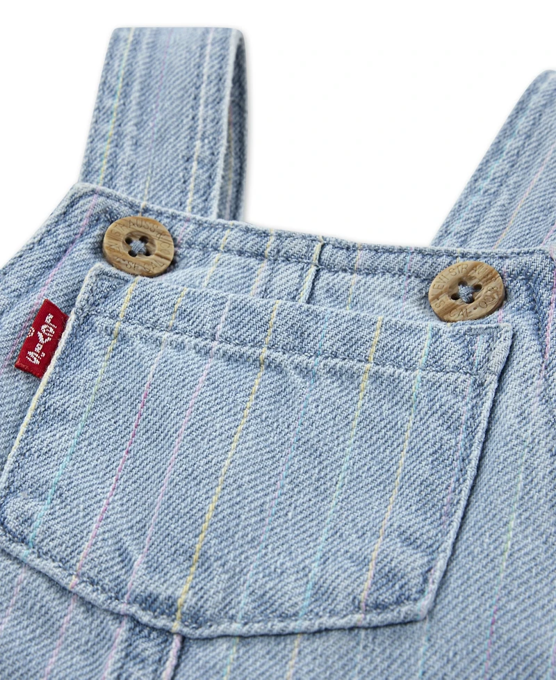 Levi's Baby Girls' Rainbow Striped Denim Overalls