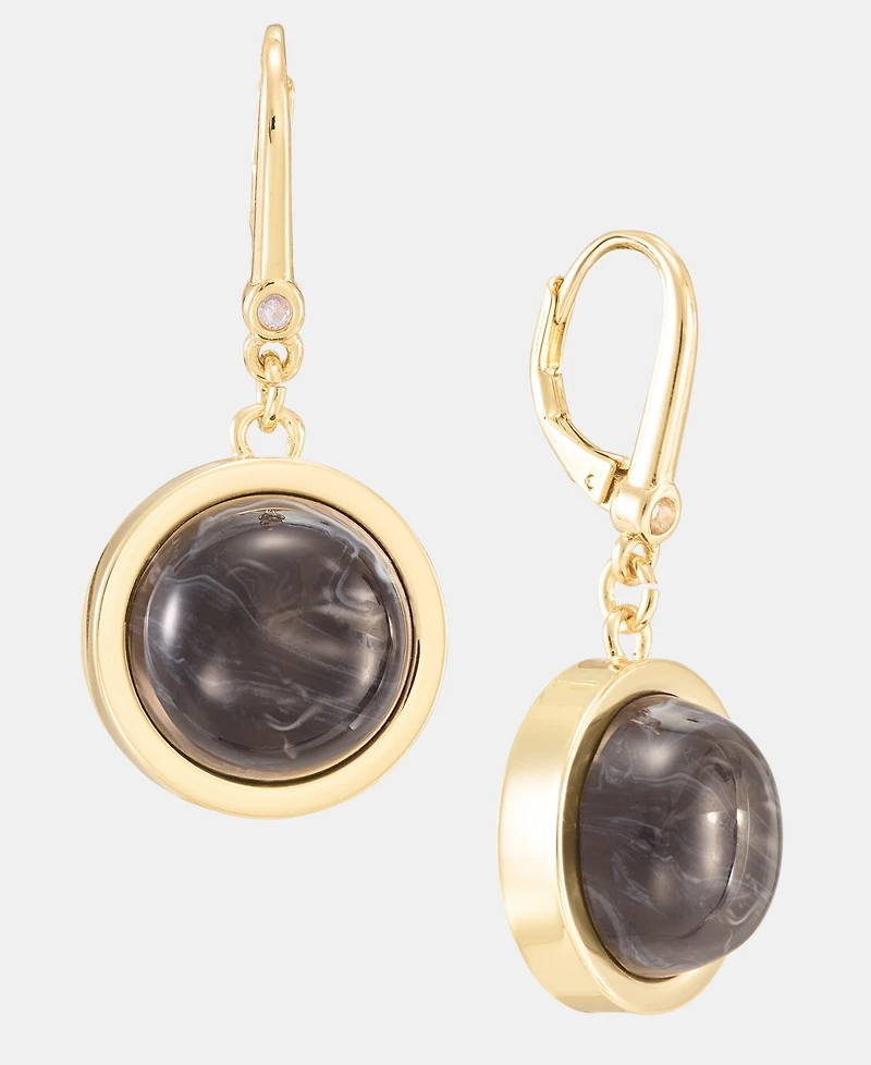 Dkny Dynamic Jet Cabochon Drop Earrings