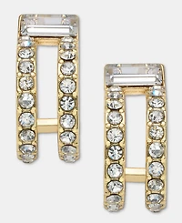 Dkny Gold-Tone Crystal Stone Pave C Hoop Earrings