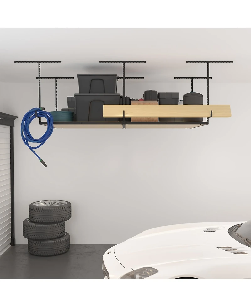Fleximounts Ohk Frame-Only Ohk Series Ceiling Mounted Overhead Garage Storage Rack, Black — 48" X 96"