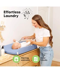 KeaBabies 2pk Isla Changing Pad Covers for Girl, Boy, Soft Contoured Diaper Table Cover Sheets Neutral