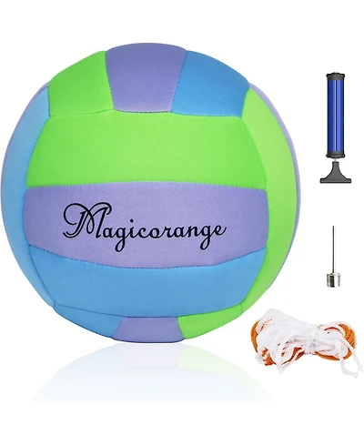 Magicorange Official Size 5 Soft Touch Indoor Volleyball Quiet Training Ball for Beginners Pain Free Play Colorful House Friendly Volleyball