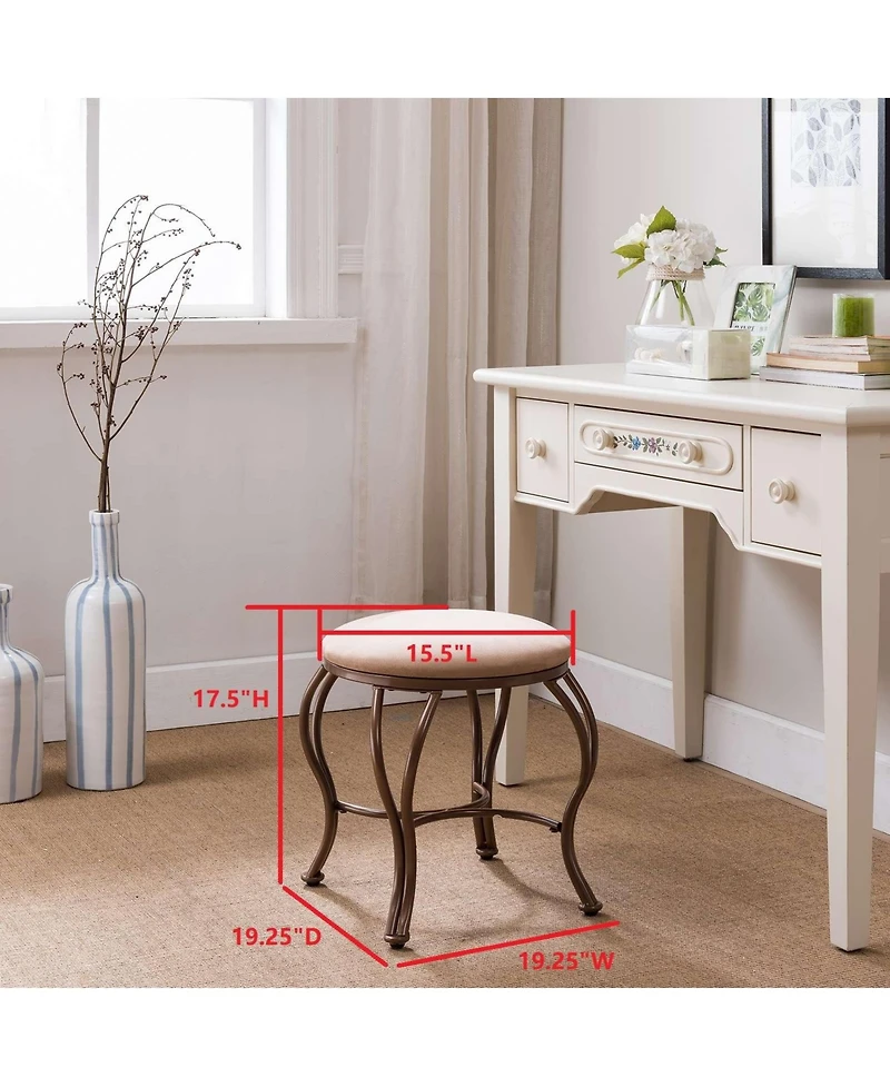 Kings Brand Furniture Vanity Stool with Finish and Charming Traditional Look