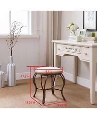 Kings Brand Furniture Vanity Stool with Finish and Charming Traditional Look