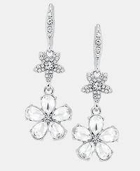 Givenchy Crystal Flower Double Drop Earrings