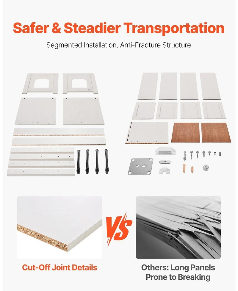 Aostirmotor 47.2" Hidden Litter Box Cabinet with 4 Doors & 2 Entries