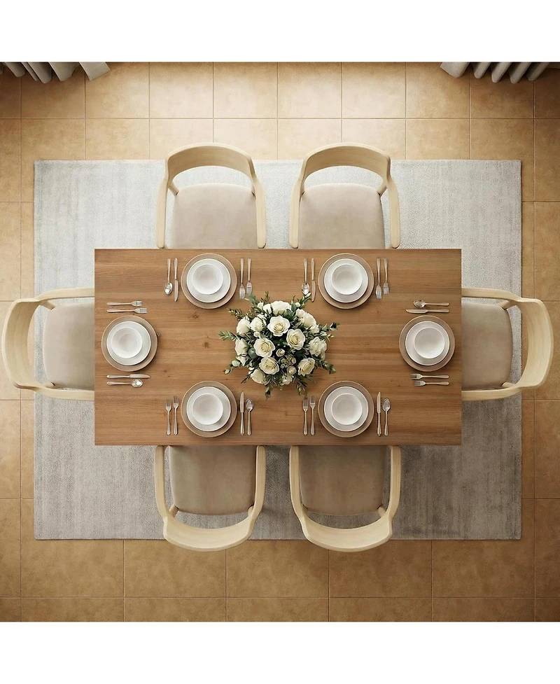 Tribesigns 63 Inches Solid Wood Dining Table for 4-6 People,Rectangular Kitchen Table