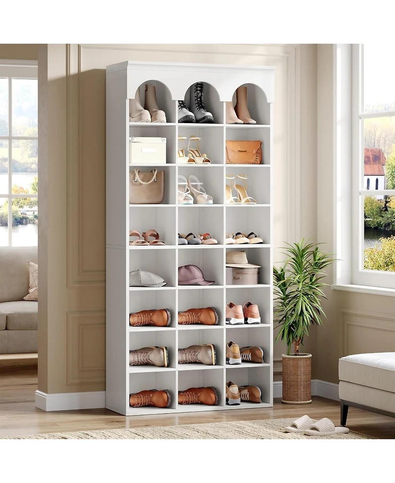 Tribesigns 70.87" Tall Shoe Storage Cabinet with 24 Cubbies, Freestanding Shoes Rack Organizer
