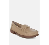 London Rag Womens Nemunk Metallic Chain Detail Loafers