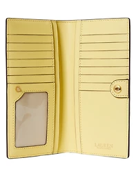 Lauren Ralph Lauren Crosshatch Leather Slim Snapped-Closure Wallet
