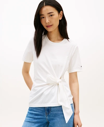 Tommy Hilfiger Women's Knot Detail Short-Sleeve T-Shirt
