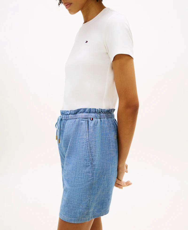 Tommy Hilfiger Women's Chambray Straight Fit Shorts
