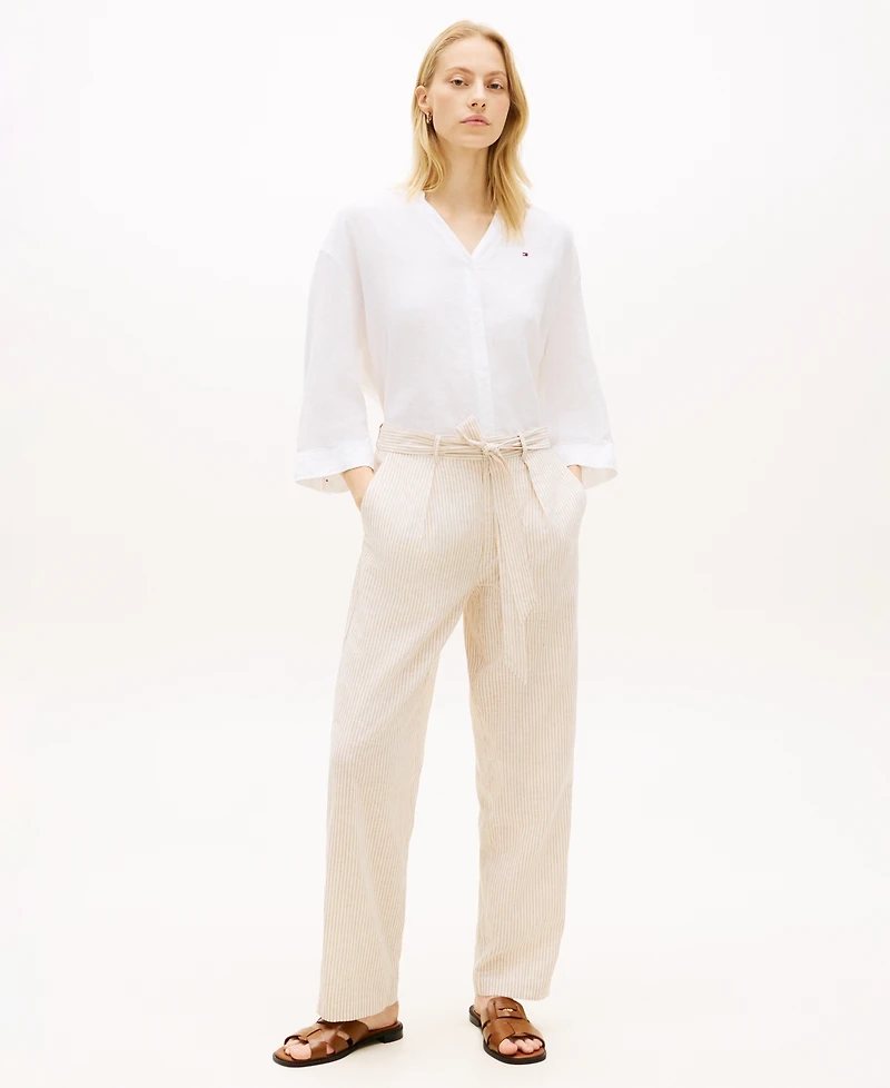 Tommy Hilfiger Women's Belted Tapered Pants