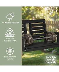 WestinTrends Outdoor 54" Hdpe With Cupholders Porch Swing Bench