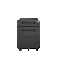 Rainsken 3 Drawer Mobile File Cabinet, Under Office Desk Metal Filing Cabinet with 5 Wheels, Versatile Storage Cabinet for Legal/Letter/A4 Files