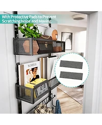 Yigii Over The Door Organizer with 9 Hooks & 2 Baskets - Rustproof, Waterproof, Portable