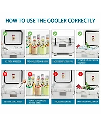 Sugift 16 Quart 24-Can Capacity Portable Insulated Ice Cooler with 2 Cup Holders