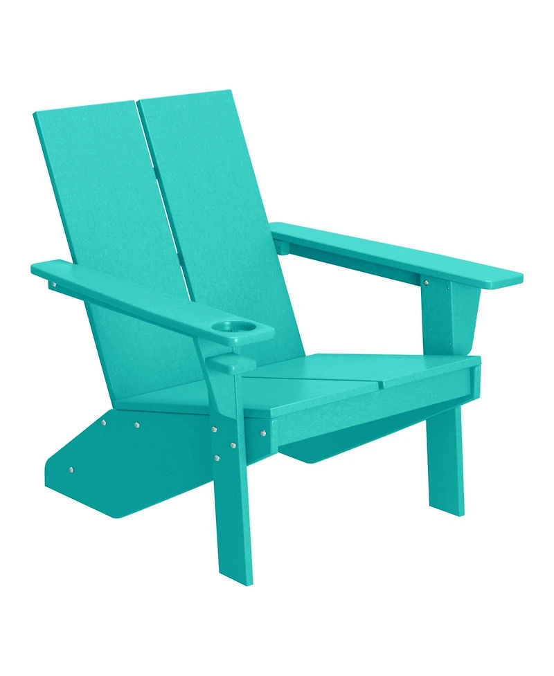 WestinTrends 8-Piece Modern Poly Folding Adirondack Chair Set