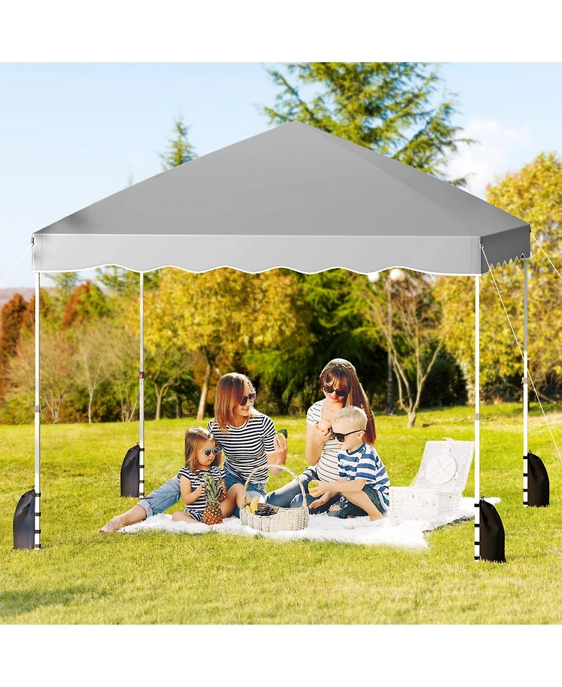 Mecale Foldable 10x10 ft Pop-Up Canopy Tent with Wheeled Carry Bag