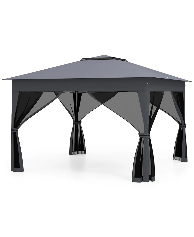 Mecale 11x11 ft Pop-Up Gazebo with Mesh Netting & Double Roof