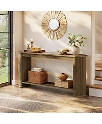 Tribesigns 63" Console Table with Shelf, Slim Entryway Sofa Table for Living Room