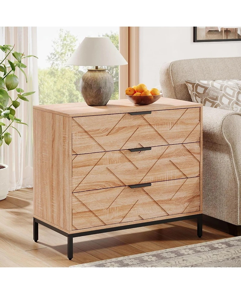 Tribesigns 31" Wide Night Stand with Metal Legs