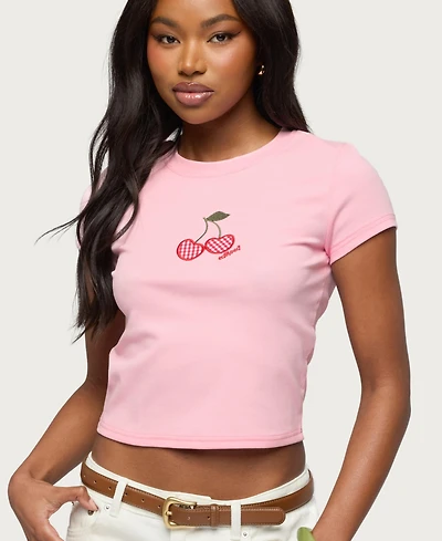 Edikted Women's Cherry Crush T Shirt