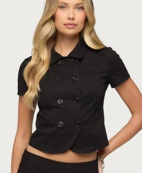 Edikted Women's Pilar Short Sleeve Cotton Trench Shirt