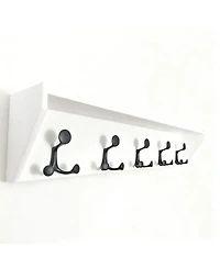 Yigii Lightweight Hardwood Coat Rack with 5 Hooks for Entryways