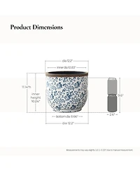 LuxenHome Planter, 12.2" Round, Indoor & Outdoor Garden Pot