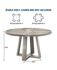 gaomon Round Dining Table for 4-6 People